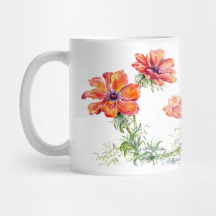 Color illustration of Red Poppies Mug